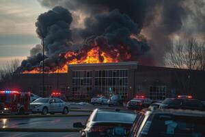 AI generated Building Caught in Flames photo