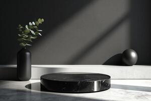 AI generated A podium with minimalist elegance photo