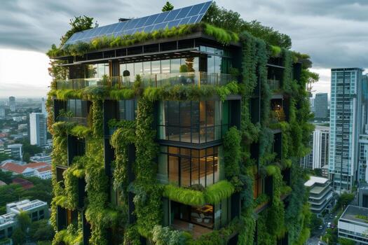 AI generated A sustainable dwelling located in the heart of downtown photo