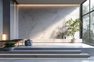 AI generated A minimalist podium with a modern twist photo