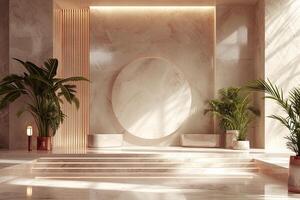 AI generated A minimalist podium with an emphasis on aesthetic elegance photo