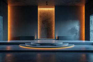 AI generated A podium with minimalist elegance photo