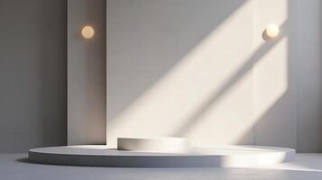 AI generated A minimalist podium that captures the essence of contemporary design aesthetics photo