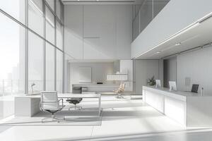 AI generated A modern minimalist office interior photo