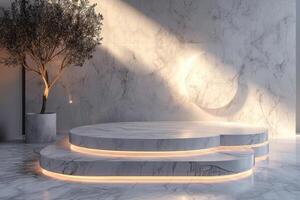 AI generated A minimalist podium exuding timeless elegance photo