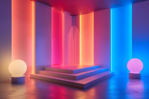 AI generated A minimalist podium exuding modern sophistication photo