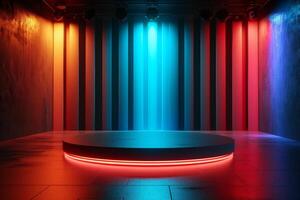 AI generated A podium utilizing subtle textures and clean surfaces photo