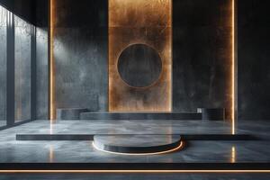 AI generated A podium with minimalist elegance photo