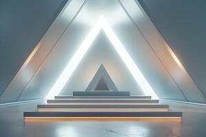 AI generated A minimalist podium adorned with sleek photo