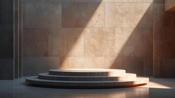 AI generated A podium with minimalist elegance photo