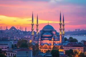 ai generado el fascinante ciudad horizonte de Estanbul foto