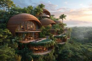 AI generated A sustainable hospitality complex photo