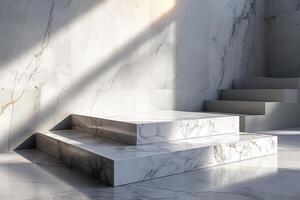 AI generated A minimalist podium with an emphasis on aesthetic elegance photo