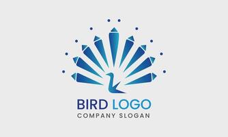 ai generado pájaro pavo real minimalista moderno logo diseño icono vector