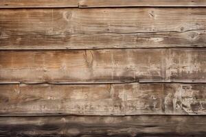 AI generated Weathered wood wall in a rustic cabin. Generative AI photo