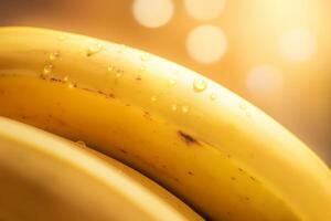 AI generated Close up of a ripe banana with natural lighting. Generative AI photo