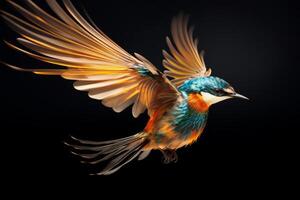 AI generated A bird's precise aerodynamics in mid-flight. Generative AI photo
