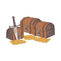 Illustration of treasure chest vector