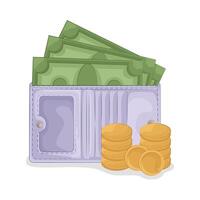 Illustration of women wallet with money vector