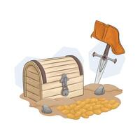 Illustration of treasure chest vector