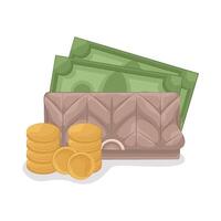 Illustration of women wallet with money vector