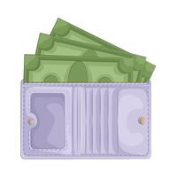 Illustration of women wallet with money vector