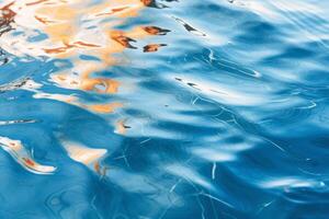 AI generated Abstract close-up of water ripples resembling a painterly texture. Generative AI photo