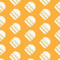 Seamless Burger pattern in minimalistic style. Fast food icon. Vector illustration.