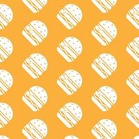 Seamless Burger pattern in minimalistic style. Fast food icon. Vector illustration.