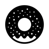 Donut logo design in minimalistic style. Fast food icon. Vector illustration.