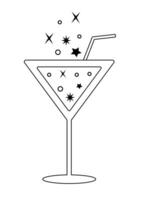 A set of cocktails and drinks in different glasses according to the menu. Alcoholic drinks. Vector illustration.