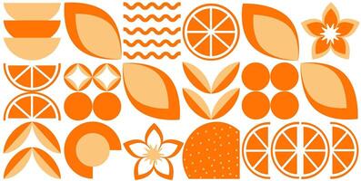 Abstract geometric vector pattern in Scandinavian style. Agriculture symbol. Harvest of garden. Background illustration graphic design.