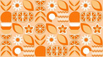 Abstract geometric vector pattern in Scandinavian style. Agriculture symbol. Harvest of garden. Background illustration graphic design.