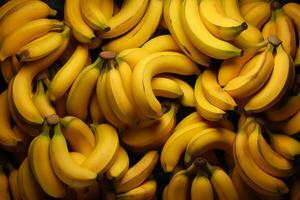 AI generated A bunch of ripe, yellow bananas. Generative AI photo