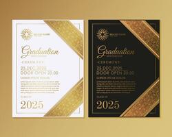 Elegant graduation invitation template with ornament vector