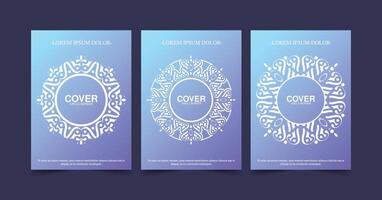 Gradient border pattern cover template vector