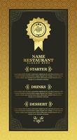 Luxury Menu Layout with Ornamental Elements vector