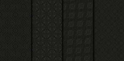 Collection Dark ornament pattern design background vector