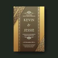 Elegant wedding invitation with pattern motif vector