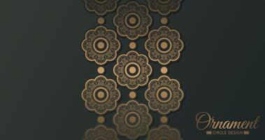 Luxury Dark circle border pattern background vector