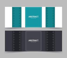 Flat border line pattern card design vector