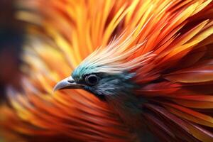 AI generated Up-close view of a bird's wings in motion. Generative AI photo