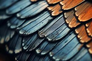 AI generated A detailed shot of a butterfly's intricate wing scales. Generative AI photo