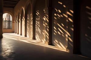 AI generated Interplay of light and shadow on architectural details. Generative AI photo