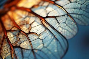 AI generated The fine details of a dragonfly's wing. Generative AI photo