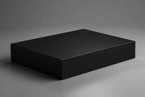 AI generated Blank black box mock up with a matte finish. Generative AI photo