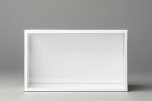 ai generado blanco blanco caja con un transparente ventana para producto mostrar. generativo ai foto