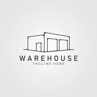 warehouse line art simple logo vector vintage illustration icon design