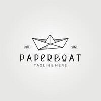 luxury paper boat logo vector vintage illustration design, retro design logo