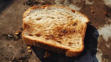 AI generated A close-up shot of a single slice of bread. Generative AI photo